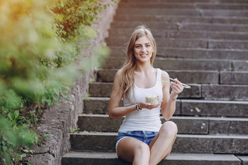 diet food beautiful girl