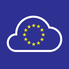 Isolated cloud with  the EU flag stars