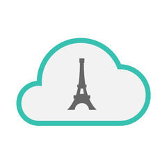 Isolated cloud with   the Eiffel tower