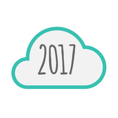 Isolated cloud with  a 2017 year  number icon