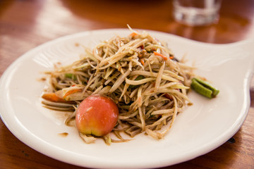 Famous Thai food, Papaya salad.