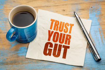 Trust your gut word abstract