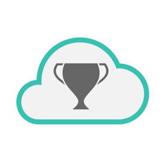 Obraz premium Isolated cloud with an award cup