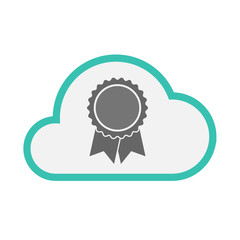 Isolated cloud with  a ribbon award