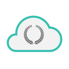 Isolated cloud with  a laurel crown sign