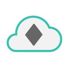 Isolated cloud with  the  diamond  poker playing card sign