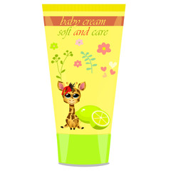 Baby cream tube with kids design