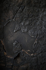 Detail of a wall destroyed by fire