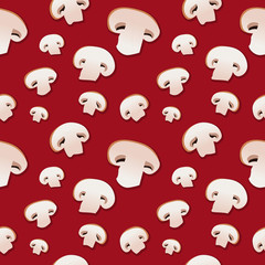 Mushrooms . seamless background . Botany. Cooking . Engraving. Floral pattern. Nature. Food. Forest. Paper.