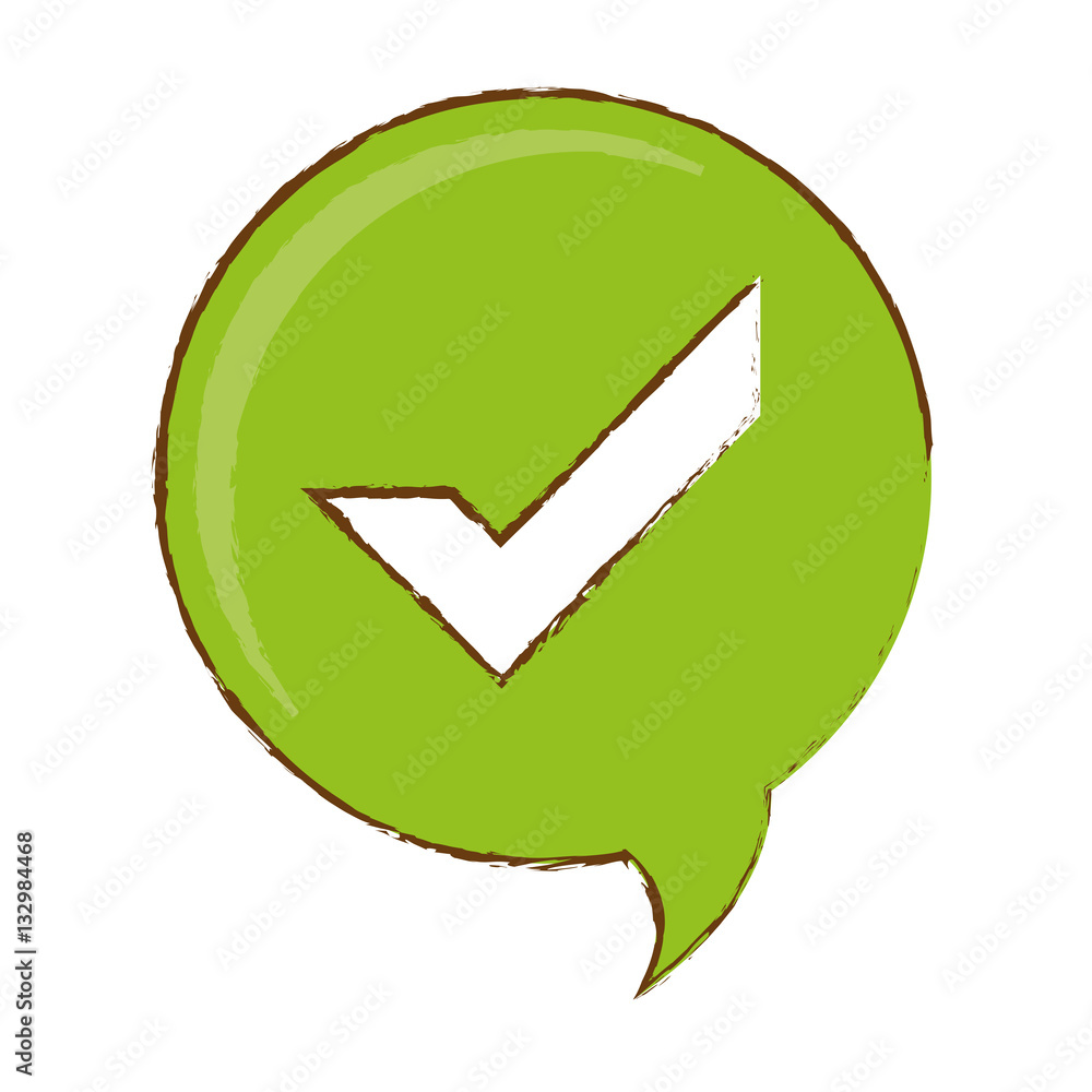 Poster green check mark accept icon image vector illustration design