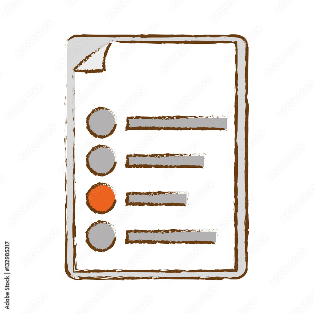 Poster paper document with bullet points icon image vector illustration design