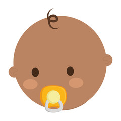 cute baby face icon over white background. colorful design. vector illustration