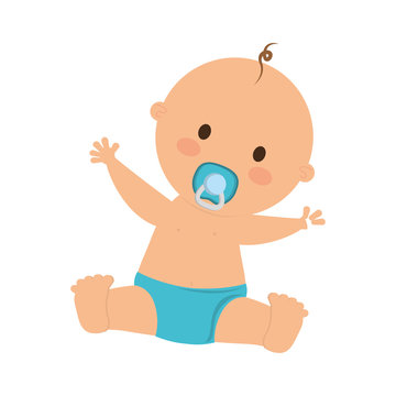cute baby boy icon over white background. colorful design. vector illustration