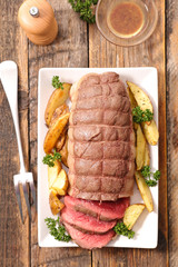 baked roast beef with vegetables