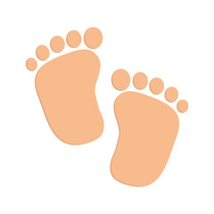baby feet icon over white background. colorful design. vector illustration