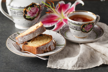 Valentine's setting  and coffee. Selective focus