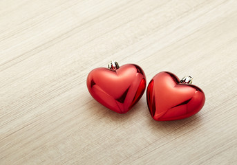 Two red hearts
