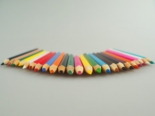 colored pencils on the table