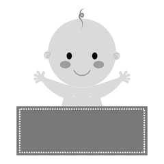 cute baby boy icon over white background. vector illustration