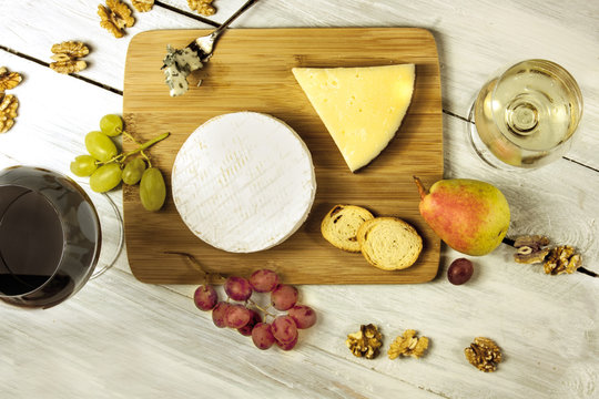 Wine and cheese tasting photo with fresh fruit