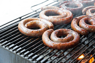 Sai Aua (Notrhern Thai Spicy Sausage on grill ) ,Chiang Mai , Thailand
