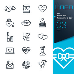 Lineo - Love and Valentine’s day line icons - obrazy, fototapety, plakaty