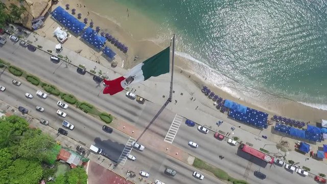 Aerial view of the flag in Mexico