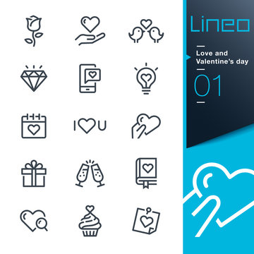 Lineo - Love and Valentine’s day line icons