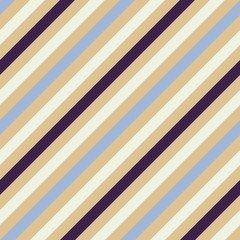 Seamless geometric pattern. Stripy texture for neck tie. Diagonal contrast strips on background. Gray, purple, cream colors. Vector