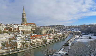 Obraz premium altstadt von bern im winter, schweiz 