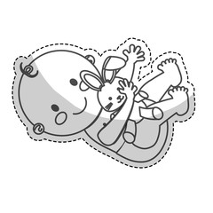 happy baby boy playing with toy  icon image vector illustration design 