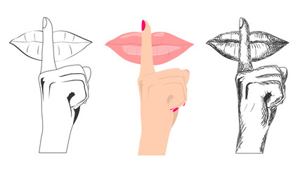 Finger asking for silence