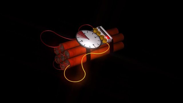 Dynamite bomb with clock timer - 10 sec.time laps