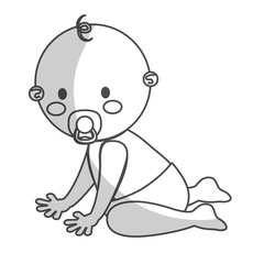 happy baby boy  with pacifier icon image vector illustration design 