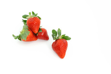 Group of fresh Strawberry on white background