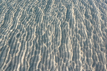 Background image of sand and sea with reflect sunlight. 