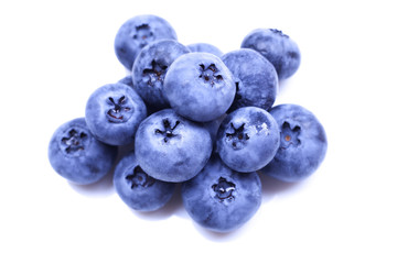 Blueberries isolated on white background. Tasty summer berries