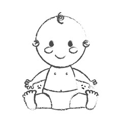 cute baby icon over white background. vector illustration