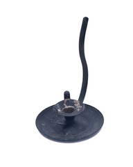 Black iron vintage candle holder isolated on white background