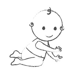 cute baby icon over white background. vector illustration