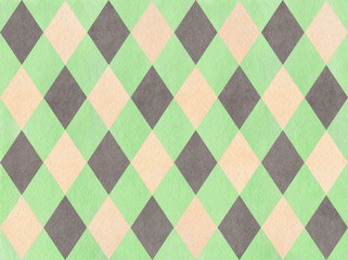 Watercolor diamond pattern.