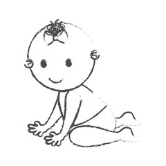 cute baby girl smiling icon over white background. vector illustration