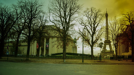 Obraz premium The Eiffel tower is the most visited monument of France with about 6 million visitors every year