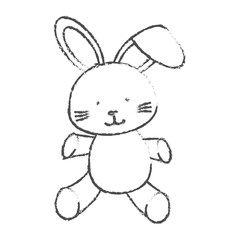 Fototapeta na wymiar bunny teddy icon over white background. vector illustration
