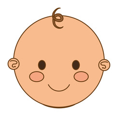 cute baby face smiling icon over white background. colorful design. vector illustration