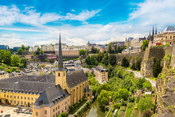 Panoramic cityscape of Luxembourg - obrazy, fototapety, plakaty