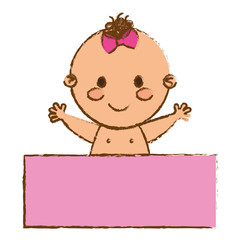 cute baby girl smiling icon over white background. colorful design. vector illustration