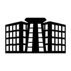 hotel building icon over white background. vector illustration