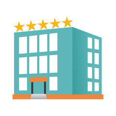 hotel building icon over white background. colorful design. vector illustration