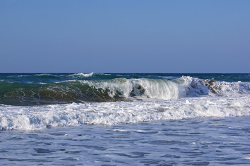 waves in the stormy atlantic ocean